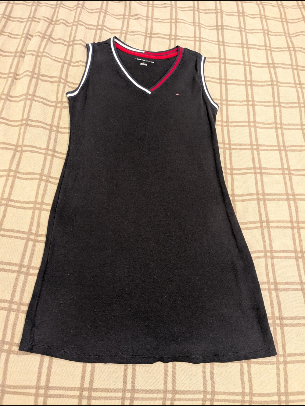 Tommy Hilfiger 100% Cotton Black Sleeveless Knit Dress | Y2K Preppy